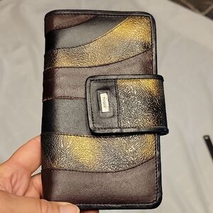 Good Brown Black and Gold Wallet by Toque